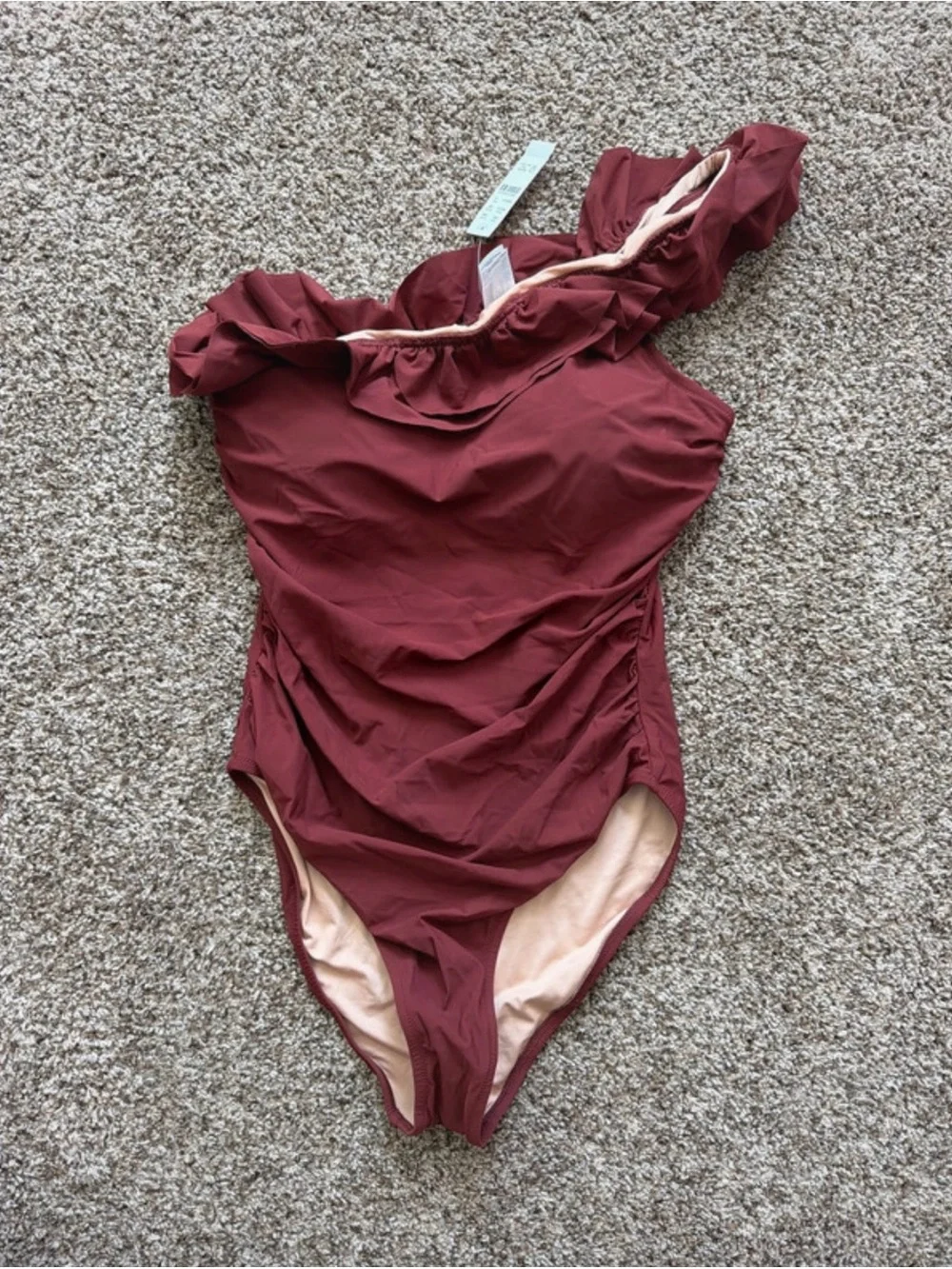 J. Crew One-Shoulder Ruffle One-Piece Swimsuit